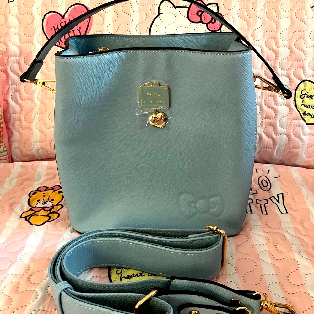 Sanrio Hello Kitty Light Blue Shoulder Bucket Bag for Pigi’s 18th Anniversary